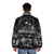 Particle Tracks Dark Puffer Jacket featuring a science-inspired design - men back