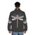Dragonfly puffer jacket with colorful abstract artwork - men back