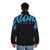 Aloha State of Mind Tropical Puffer Jacket featuring Hawaii graphic design - men back