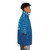 Minimalist Ocean Puffer Jacket with Geometric Mosaic Design - men side right