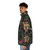 Papilion Skull Puffer Jacket, featuring a gothic and boho-inspired floral skull design - men side left