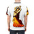 A high-quality t-shirt featuring a vibrant and captivating illustration of a belly dancer with finger cymbals, showcasing their graceful movements and alluring presence. - men back