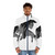 Black panther puffer jacket with jungle and Africa inspired design - men front