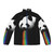Colorful puffer jacket with panda graphic design