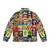 Retro puffer jacket with bold pop art inspired design - Back