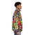 Retro puffer jacket with bold pop art inspired design - men side right