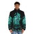 Toxic Jungle Puffer Jacket featuring Nausicaä's Ohmu creatures - men front