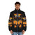 King Gizzard and the Lizard Wizard inspired puffer jacket featuring a king gila dragon design - men front