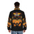 King Gizzard and the Lizard Wizard inspired puffer jacket featuring a king gila dragon design - men back