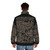 Dracula-inspired puffer jacket with gothic and medieval design elements - men back