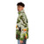 Toco toucan bird and tropical bromeliad plant puffer jacket - men side left