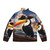Pirate Toucan Puffer Jacket featuring a digital artwork design of a toucan in a pirate-themed style - Back