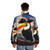 Pirate Toucan Puffer Jacket featuring a digital artwork design of a toucan in a pirate-themed style - men back