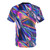 Holographic material t-shirt with a vibrant, iridescent rainbow oil spill design - Back