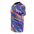 Holographic material t-shirt with a vibrant, iridescent rainbow oil spill design - men left