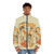 Alien Sushi Puffer Jacket with Retro Sci-Fi Illustration - men front