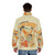 Alien Sushi Puffer Jacket with Retro Sci-Fi Illustration - men back