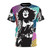 Glam rock-inspired t-shirt with a halftone graphic of an electric guitar
