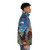 Person wearing Pillars of Creation puffer jacket against a starry night sky backdrop - men side right
