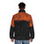 Topography puffer jacket with map print design - men back