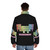 Periodic Table of Gags Puffer Jacket, featuring a colorful and humorous graphic design inspired by the periodic table of elements and Toontown - men back