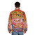 Double Dragon inspired puffer jacket with retro video game graphics - men back
