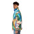 Palutena warrior puffer jacket with green color and anime/video game inspired design - men side left