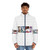 Colorful puffer jacket with tooth band design for music lovers - men front