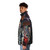 Dorian Gray inspired puffer jacket with classic horror movie monster design - men side left