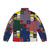 Puffer jacket featuring abstract geometric and cosmic art inspired by painter Alfred Jensen - Back