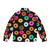Colorful donut pattern puffer jacket for kids and teens - Back