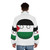 Palestine Countryball Puffer Jacket with National Flag Design - men back