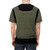 Model wearing a high-quality body armor-inspired t-shirt with a tactical design - men back