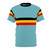 Retro-style Belgian cycling-themed t-shirt with icons and symbols