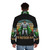 A puffer jacket featuring a superhero design from the comedy film The Meteor Man - men back