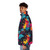 Vibrant neon paint splatter puffer jacket, featuring a bold, abstract design - men side left
