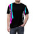 Retro 80s vaporwave aesthetic t-shirt with minimal neon space design - men front