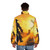 Don Quixote attacking windmills puffer jacket - men back