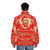 Pee Wee Herman inspired puffer jacket with tequila label design - men back