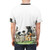 Bluegrass-Inspired Animal Nature T-shirt featuring a watercolor illustration of forest animals like bears, foxes, and raccoons on a musical background. - men back