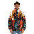 Tom Petty inspired puffer jacket featuring the iconic "You Belong Among the Wildflowers" design - men front