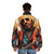 Tom Petty inspired puffer jacket featuring the iconic "You Belong Among the Wildflowers" design - men back