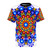 Vibrant circles and mandala pattern design on a t-shirt