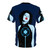 Vintage-style blue velvet t-shirt featuring classic movie imagery - Back