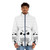 Gintama inspired Dog God puffer jacket featuring cute anime characters - men front