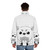 Gintama inspired Dog God puffer jacket featuring cute anime characters - men back