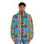 Pop Art Balloon Dogs Puffer Jacket featuring colorful balloon animal designs - men front
