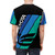 Blue and white striped dragon graphic on a high-quality t-shirt for car fans and mechanics - men back
