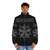 Dodheimsgard black metal puffer jacket with occult and satanic imagery - men front