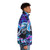 Retro 80s inspired 12th doctor puffer jacket with neon colors and disco style - men side right